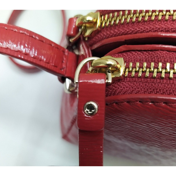 Kate Spade New York Red Patent Leather Zipper Closure Crossbody Bag - Picture 6 of 16